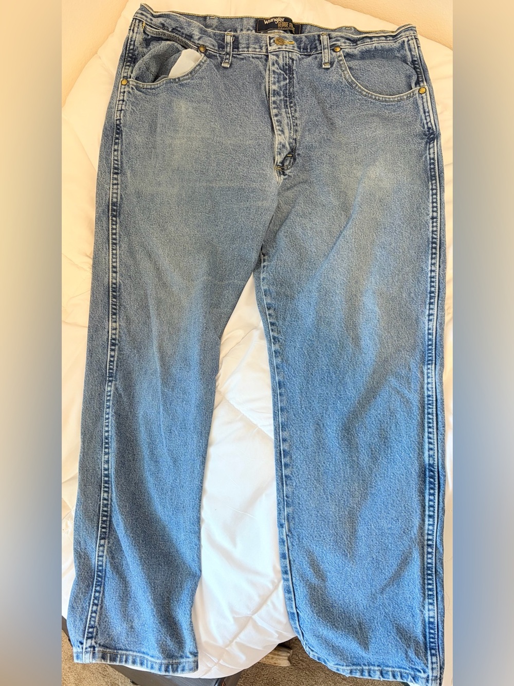 Wrangler George Strait Cowboy Cut Relaxed Fit Jeans 39x32 Medium Wash Western